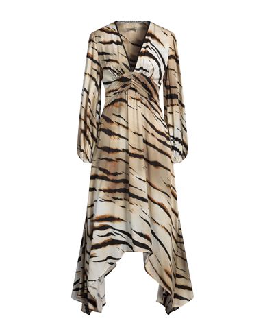 TWINSET TWINSET U & B WOMAN MAXI DRESS SAND SIZE M VISCOSE, COTTON 