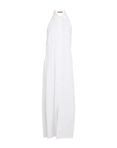 Shop Peserico Woman Maxi Dress White Size 6 Cotton, Elastane