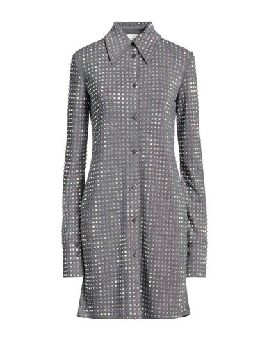 Sportmax Woman Mini Dress Grey Size S Polyester, Wool In Grey