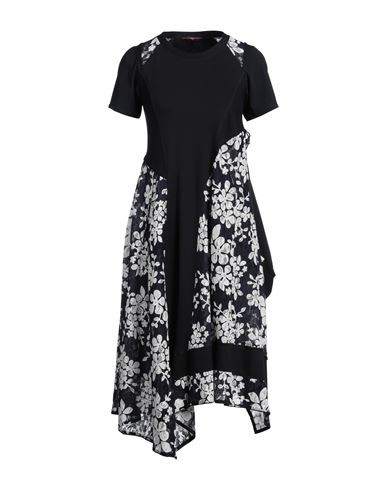 HIGH HIGH TECH WOMAN MIDI DRESS MIDNIGHT BLUE SIZE 6 RAYON, NYLON, ELASTANE, POLYESTER 