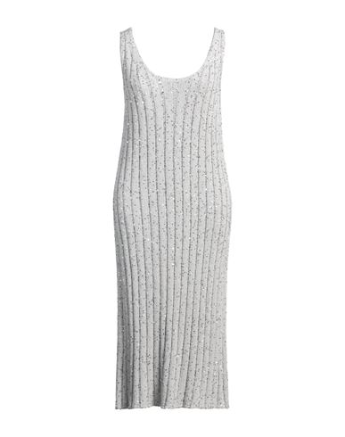 FABIANA FILIPPI FABIANA FILIPPI WOMAN MIDI DRESS GREY SIZE 10 COTTON 