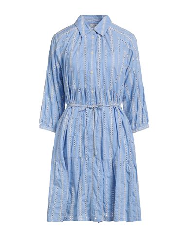 Woolrich Woman Mini Dress Light Blue Size M Cotton