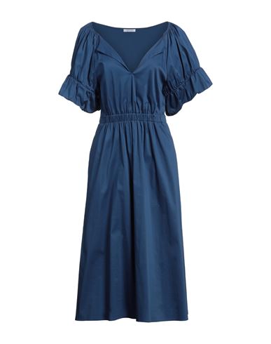 PATRIZIA PEPE PATRIZIA PEPE WOMAN MIDI DRESS BLUE SIZE 8 COTTON, POLYAMIDE, ELASTANE 
