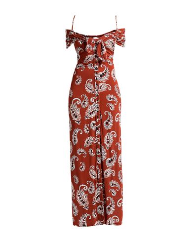 Shop Rabanne Woman Maxi Dress Chocolate Brown Size 6 Viscose, Elastane
