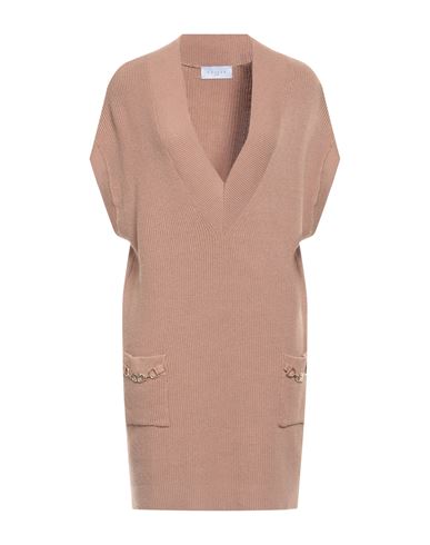 Shop Gaelle Paris Gaëlle Paris Woman Mini Dress Camel Size 1 Viscose, Polyester, Polyamide In Beige