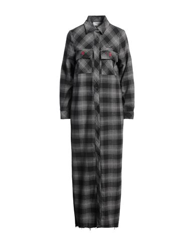 Shop Gaelle Paris Gaëlle Paris Woman Maxi Dress Lead Size 4 Cotton, Polyester In Grey
