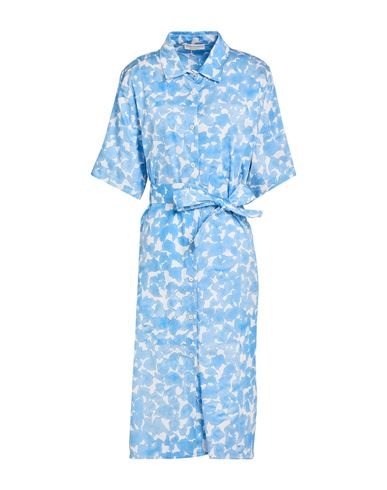 Shop Le Tricot Perugia Woman Midi Dress Azure Size 8 Cotton, Elastane In Blue