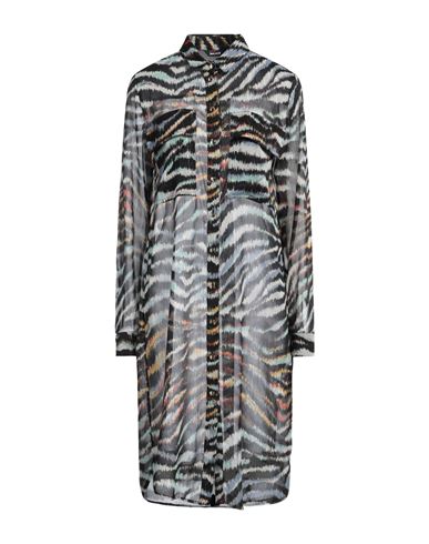 Shop Just Cavalli Woman Mini Dress Black Size 14 Polyester, Metallic Polyester