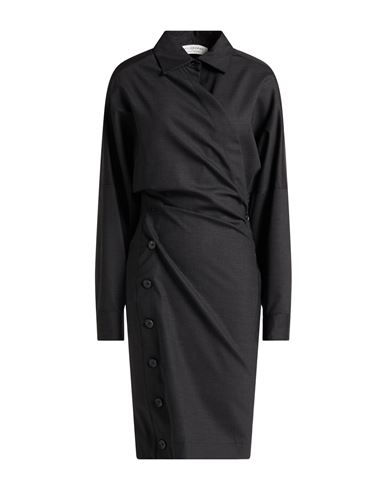 PHILOSOPHY DI LORENZO SERAFINI PHILOSOPHY DI LORENZO SERAFINI WOMAN MIDI DRESS BLACK SIZE 6 POLYESTER, WOOL, ELASTANE 