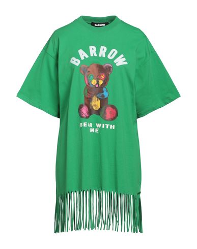 Barrow Woman Mini Dress Green Size S Cotton