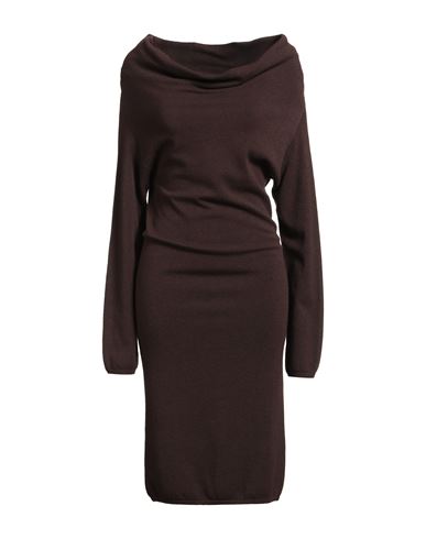 Seventy Venezia Woman Mini Dress Chocolate Brown Size M Viscose, Polyester, Polyamide In Brown