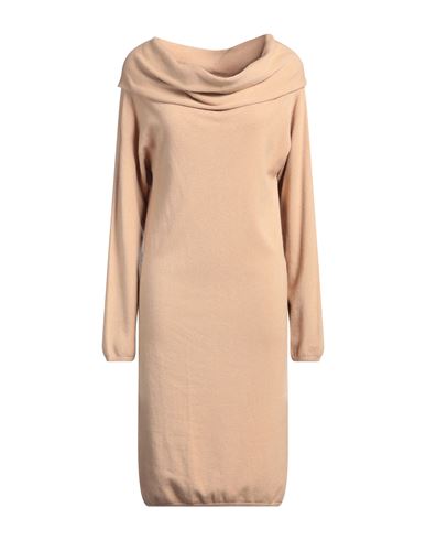 Seventy Venezia Woman Mini Dress Camel Size M Viscose, Polyester, Polyamide In Neutral