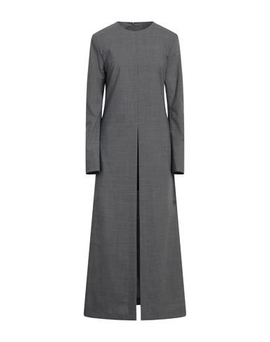 Mm6 Maison Margiela Woman Maxi Dress Grey Size 8 Polyester, Virgin Wool, Elastane