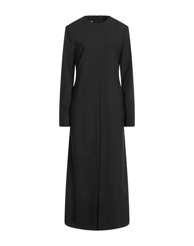 Mm6 Maison Margiela Woman Maxi Dress Black Size 10 Polyester, Virgin Wool, Elastane