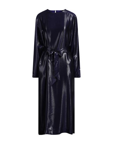 INDRESS INDRESS WOMAN MIDI DRESS DARK PURPLE SIZE 2 SILK, POLYESTER 