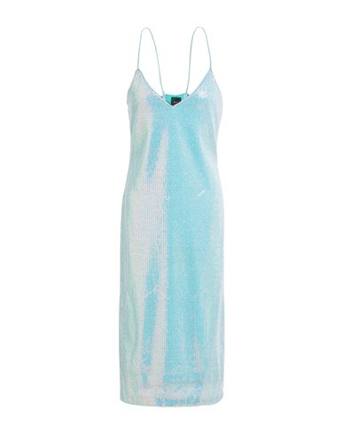 Pinko Woman Midi Dress Turquoise Size 10 Polyester In Blue