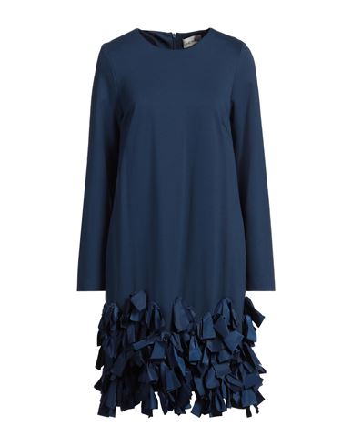 Meimeij Woman Mini Dress Navy Size 4 Viscose, Polyamide, Elastane, Polyester, Acetate
