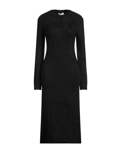 Meimeij Woman Midi Dress Black Size 4 Acrylic, Polyamide, Mohair Wool, Wool, Elastane