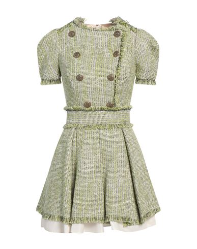 Elisabetta Franchi Woman Mini Dress Light Green Size 2 Cotton, Acrylic, Polyester, Elastane In Green