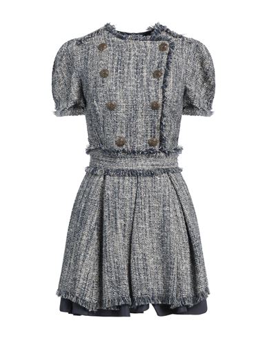 Elisabetta Franchi Woman Mini Dress Navy Size 4 Cotton, Acrylic, Polyester, Elastane In Navy