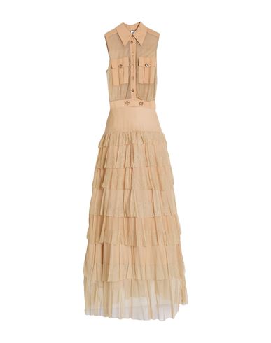 Elisabetta Franchi Red Carpet Woman Maxi Dress Camel Size 6 Viscose, Polyester In Neutral