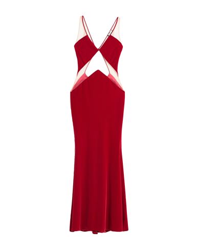 ELISABETTA FRANCHI ELISABETTA FRANCHI RED CARPET WOMAN MAXI DRESS RED SIZE 8 POLYESTER, ELASTANE, POLYAMIDE 