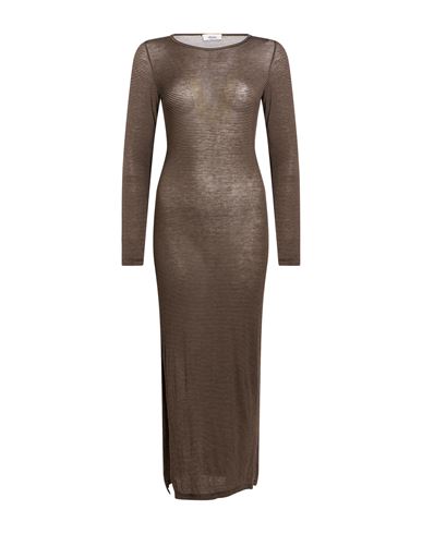 Dixie Woman Maxi Dress Brown Size S Modal, Viscose, Polyamide, Elastane, Cashmere