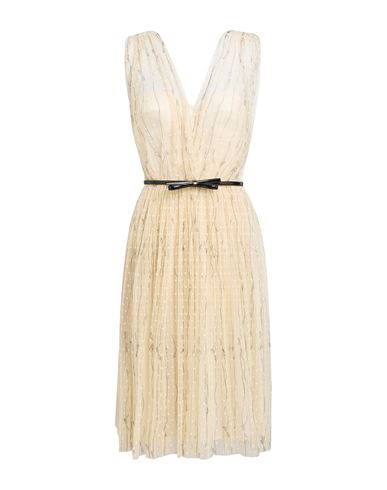 Elisabetta Franchi Woman Midi Dress Beige Size 6 Polyester, Polyamide, Elastane In Beige