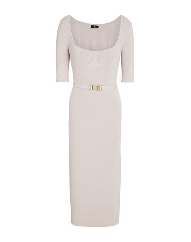 Elisabetta Franchi Woman Midi Dress Light Grey Size 12 Viscose, Polyester In Grey