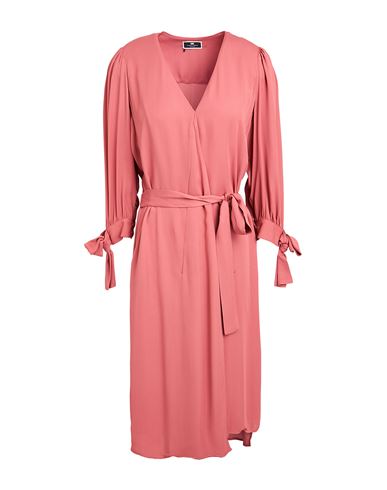 Shop Elisabetta Franchi Woman Midi Dress Brick Size 10 Viscose In Red