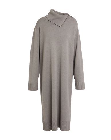 Shop Le Tricot Perugia Woman Midi Dress Grey Size Xxl Virgin Wool, Silk, Cashmere
