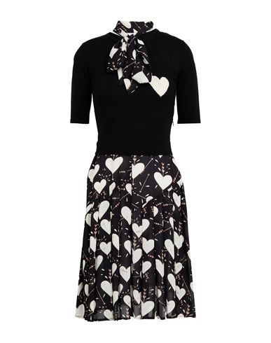 Elisabetta Franchi Woman Midi Dress Black Size 8 Wool, Viscose In Black