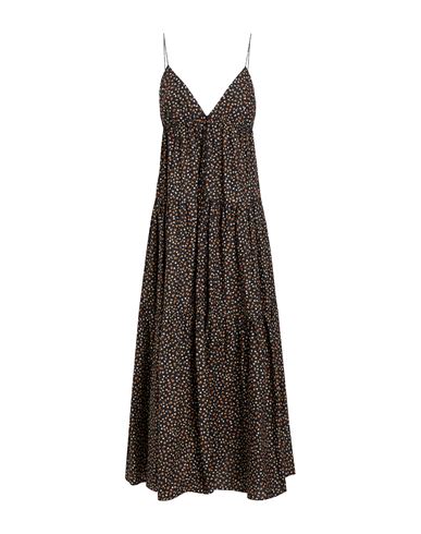 Matteau Woman Maxi Dress Black Size 3 Organic Cotton In Brown