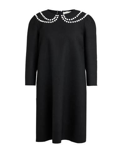 AVOLIO MILANO AVOLIO MILANO WOMAN MINI DRESS BLACK SIZE 10 VIRGIN WOOL, LYOCELL, POLYAMIDE 