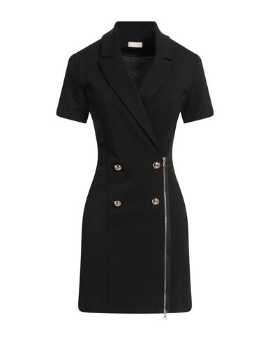 Liu •jo Woman Mini Dress Black Size 12 Viscose, Polyamide, Elastane In Black