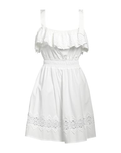 Liu •jo Woman Mini Dress White Size 10 Cotton, Polyester In White