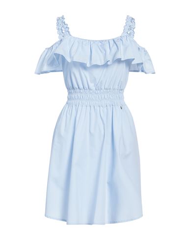 Liu •jo Woman Mini Dress Sky Blue Size 10 Cotton In Blue
