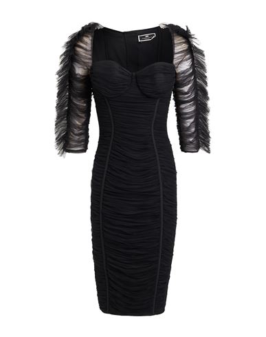 Elisabetta Franchi Woman Midi Dress Black Size 8 Polyamide In Black