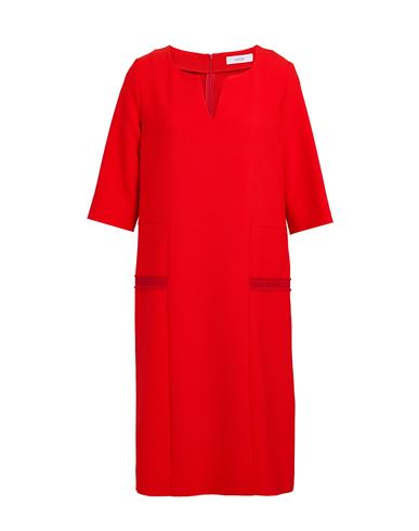 FURORE FURORE WOMAN MIDI DRESS RED SIZE 6 POLYESTER, VISCOSE, ELASTANE, COTTON, MOHAIR WOOL 