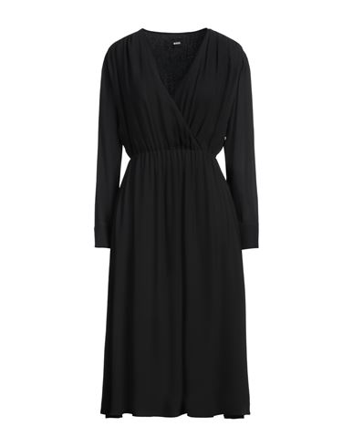 HUGO BOSS BOSS WOMAN MIDI DRESS BLACK SIZE 10 VISCOSE 