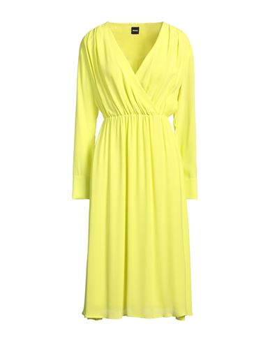 HUGO BOSS BOSS WOMAN MIDI DRESS LIME GREEN SIZE 4 VISCOSE 