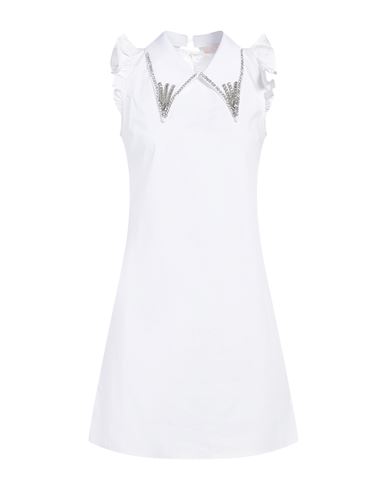 Liu •jo Woman Mini Dress White Size 8 Cotton, Polyamide, Elastane In White