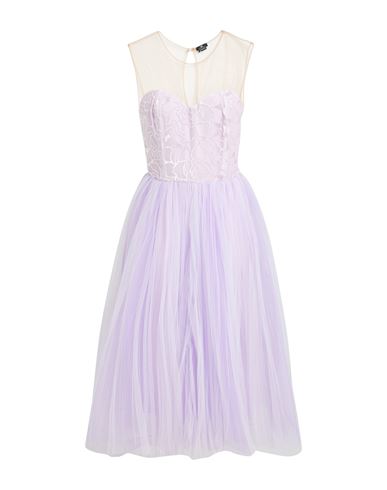 Elisabetta Franchi Woman Midi Dress Lilac Size 6 Viscose, Silk, Polyamide In Purple