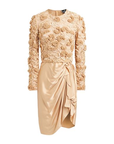 Elisabetta Franchi Woman Midi Dress Sand Size 4 Silk In Beige