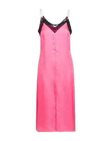PATRIZIA PEPE PATRIZIA PEPE WOMAN MIDI DRESS MAGENTA SIZE 8 VISCOSE, ACETATE, COTTON, POLYAMIDE 