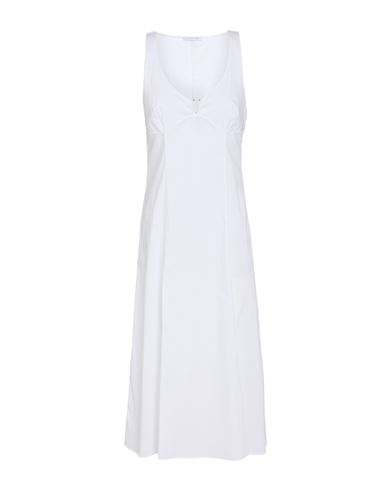 Shop Patrizia Pepe Woman Midi Dress White Size 8 Cotton, Polyamide, Elastane