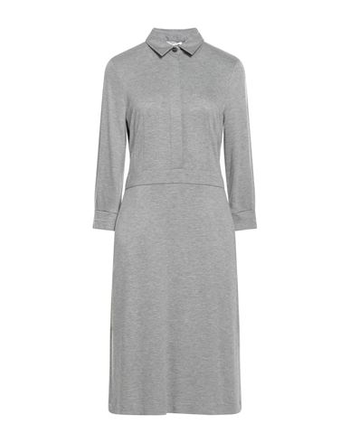 Peserico Woman Midi Dress Grey Size 10 Viscose, Virgin Wool, Elastane In Grey