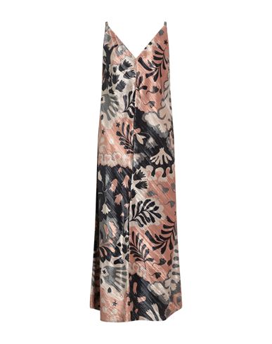 Ottod'ame Woman Maxi Dress Beige Size 8 Polyester
