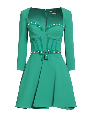 Elisabetta Franchi Woman Mini Dress Green Size 4 Polyester, Elastane In Green