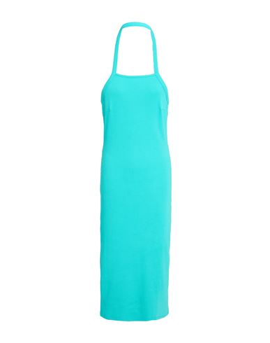 PATRIZIA PEPE PATRIZIA PEPE WOMAN MIDI DRESS TURQUOISE SIZE 3 COTTON, ELASTANE 